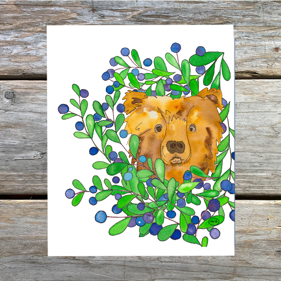 Berries & Bear Note Card