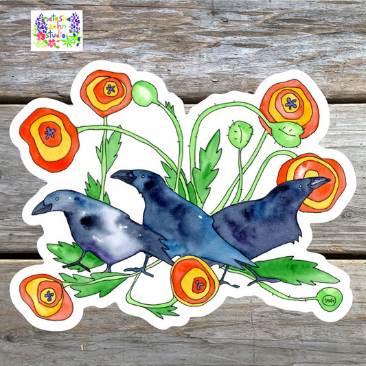Poppy Raven Sticker