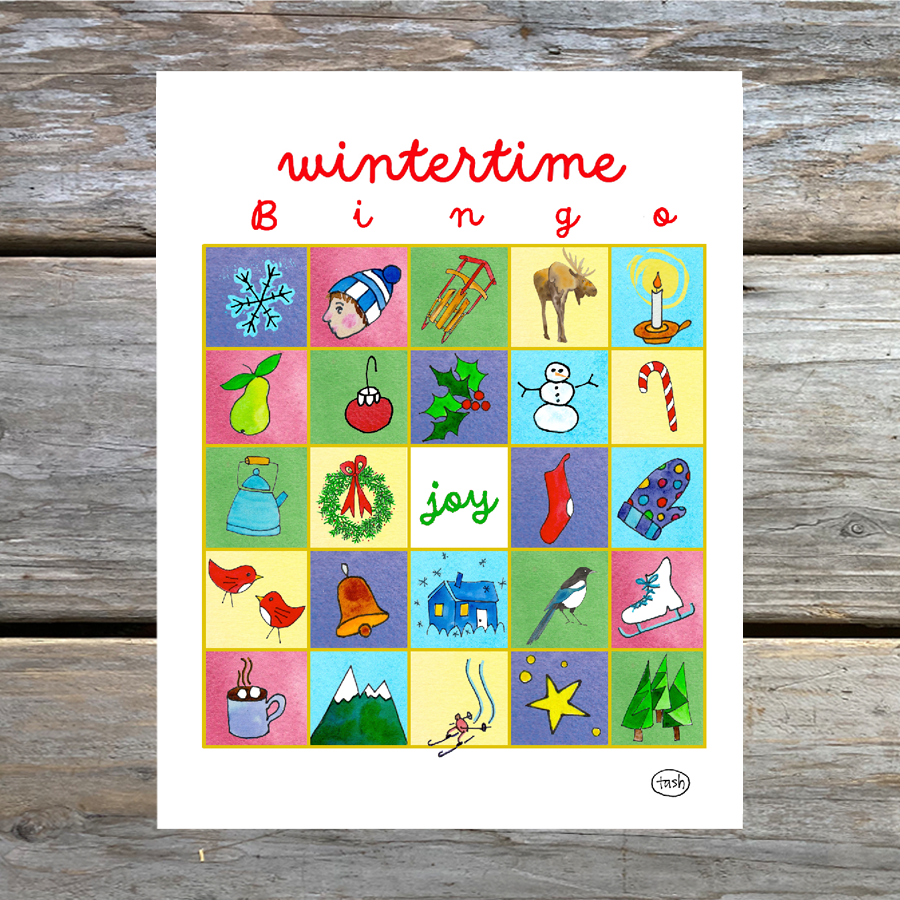 Wintertime Bingo Note Card