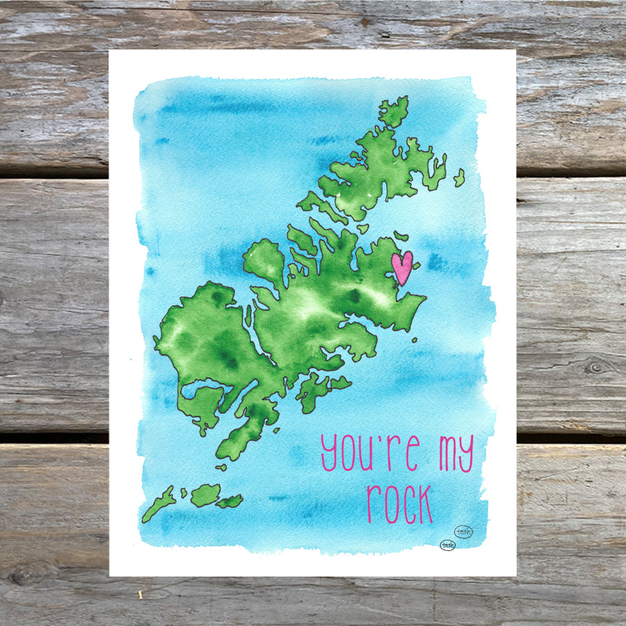 You're My Rock Note Card
