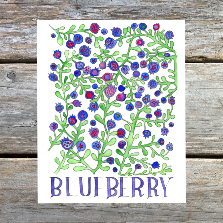 Blueberry Note Card