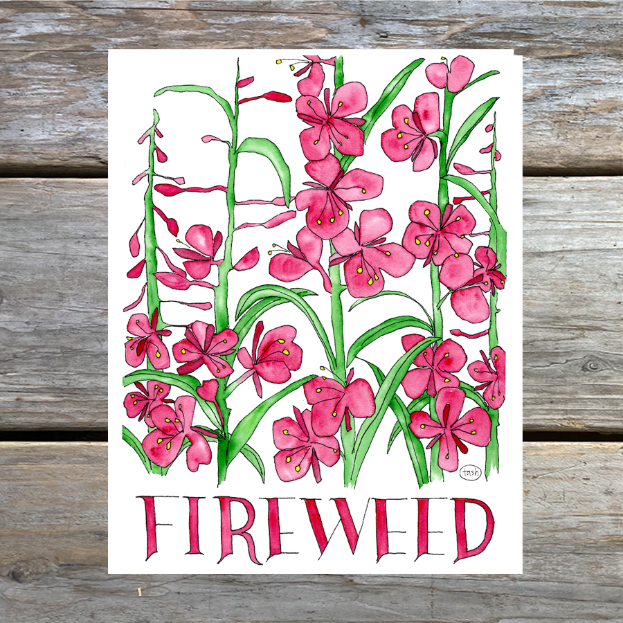 Fireweed (with text) Note Card