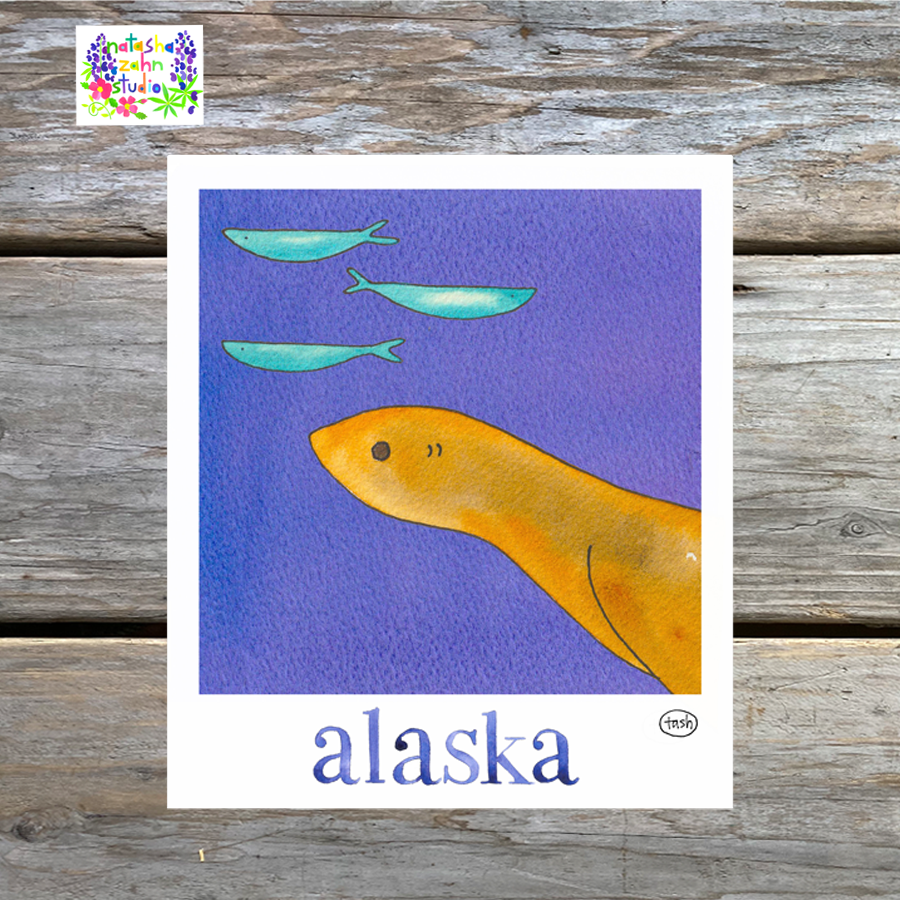 Sea Lion Polaroid Sticker