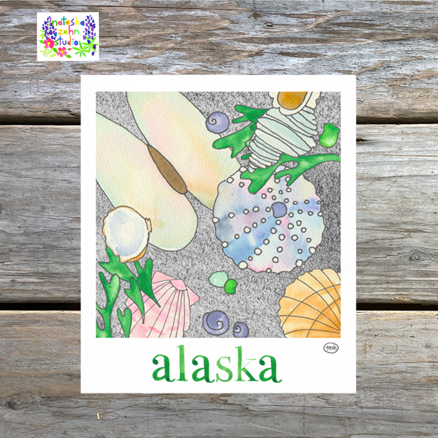 Seashells Polaroid Sticker