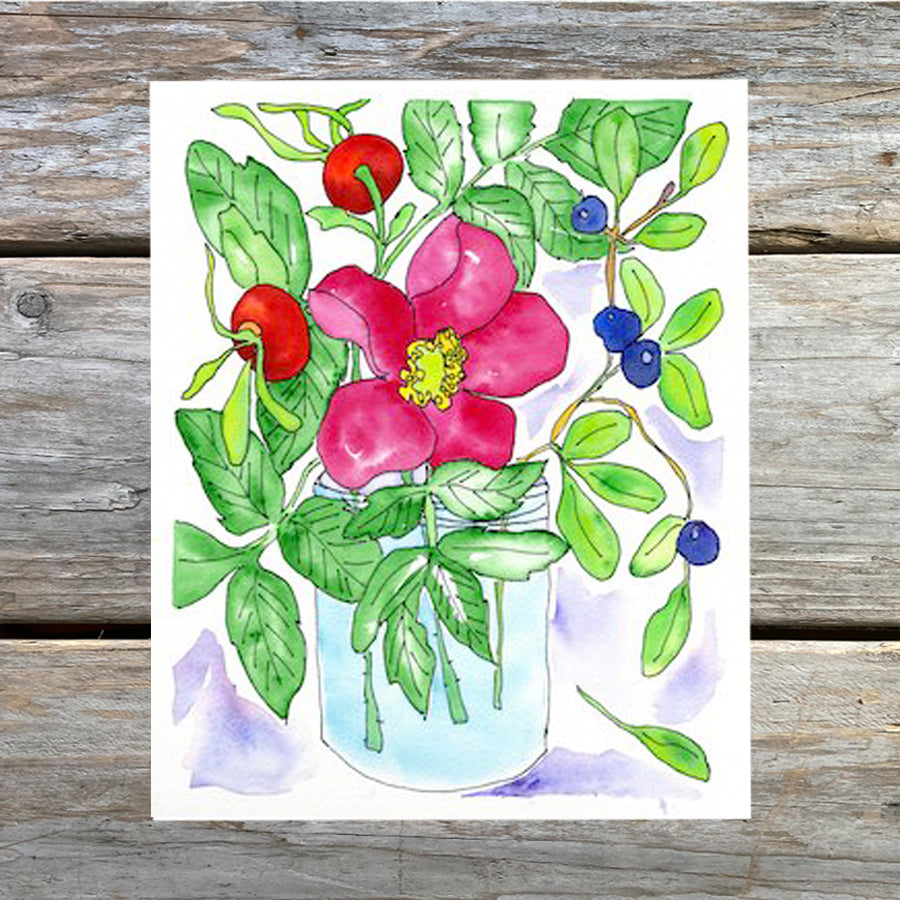 Fall Bouquet Watercolor Art Print