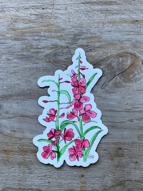 Fireweed (with text) Art Print