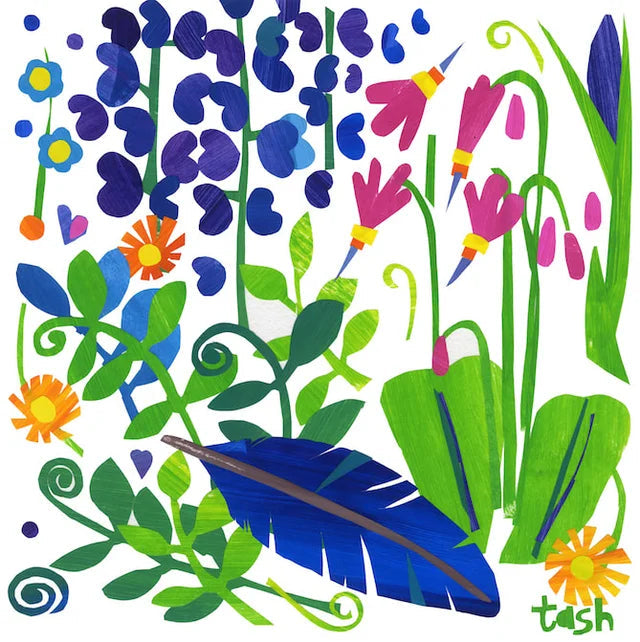 Spruce Cape Wildflower Collage Art Print