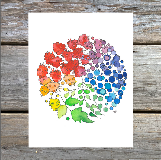Berry Color Wheel Note Card
