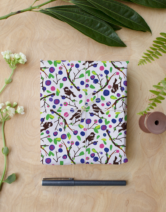 Chickadee Wrapping Paper & Gift Tag Set