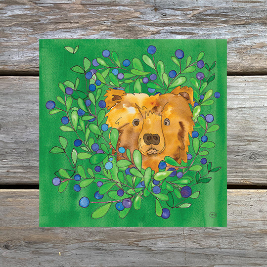 Berries & Bear Art Print