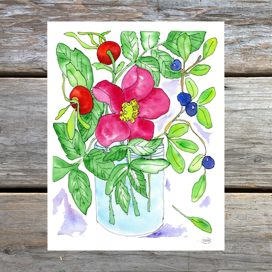 Fall Bouquet Watercolor Note Card
