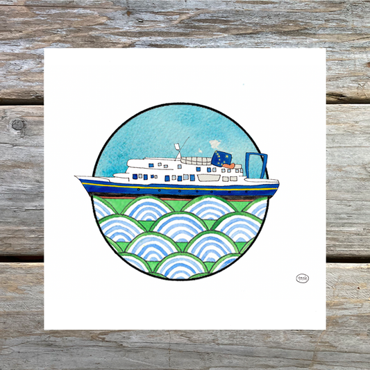 Alaska State Ferry Art Print