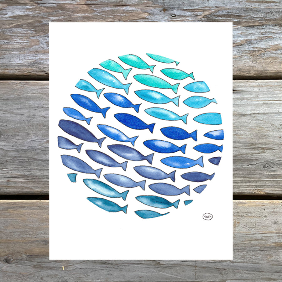Fishie Ombre Note Card