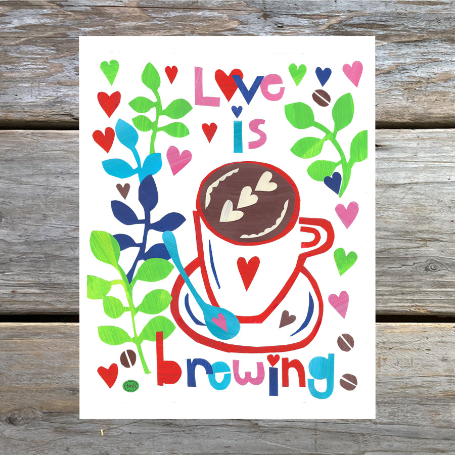 Love is Brewing Note Card