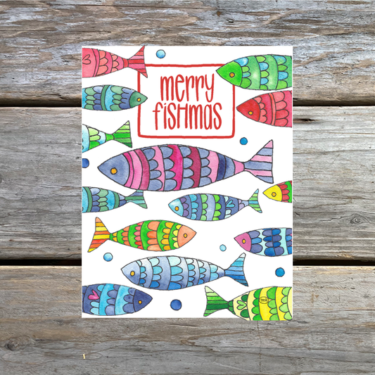 Merry Fishmas Note Card Pack