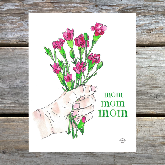 Mom Mom Mom Note Card