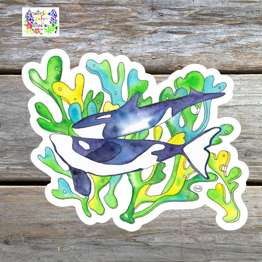 Orca Watercolor Sticker