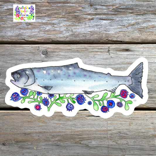Salmon Blues Watercolor Sticker