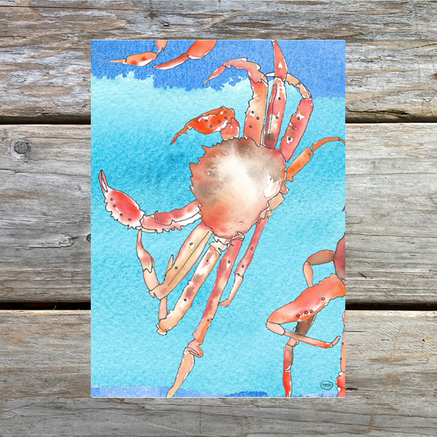 Crab Dip Illustrated Recipe 5 x 7 Art Card