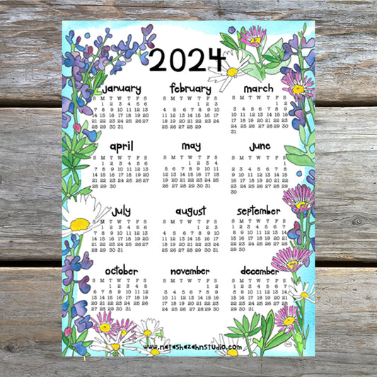 2024 Year at a Glance Calendar