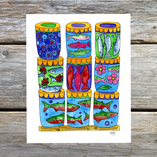 Canned Salmon Note Card