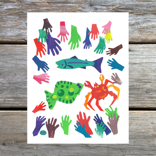 The Hands that Feed You Collage Note Card