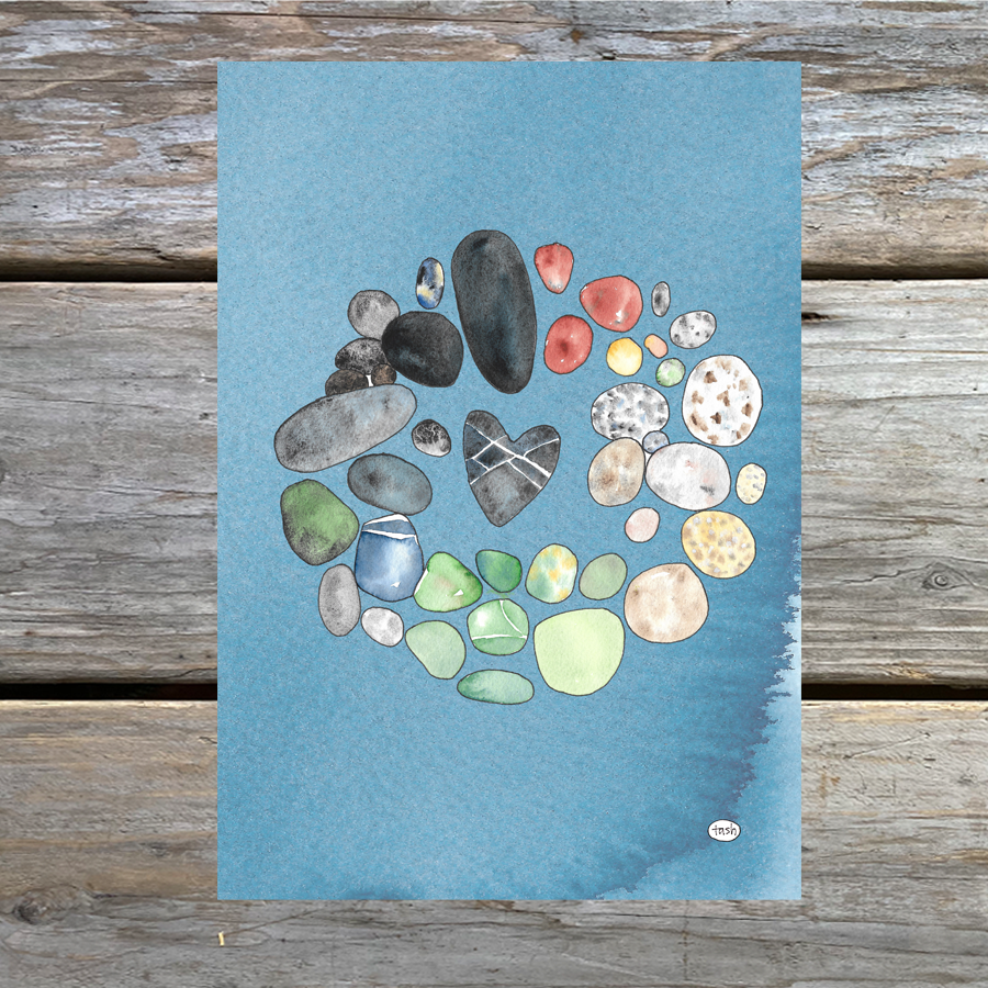 Meditative Calm Sketch Journal featuring colorful hand-painted watercolor design by Natasha Zahn Studio