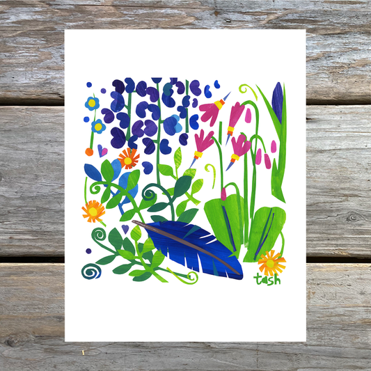 Spruce Cape Wildflower Collage Note Card