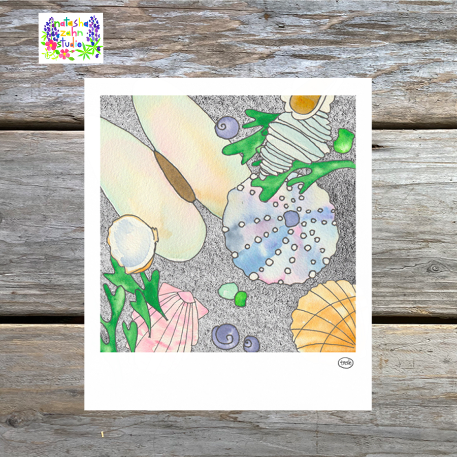 Seashells Polaroid Sticker