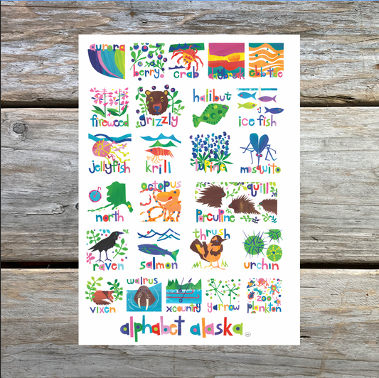 Alphabet Alaska Art Card