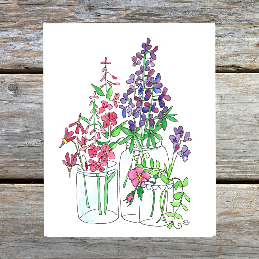 Alaska Bouquet Watercolor Art Print