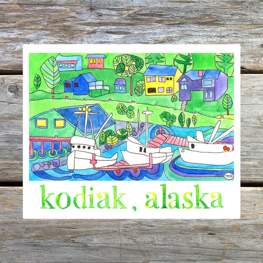 Kodiak Waterfront Art Print