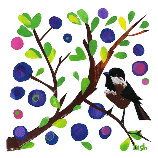 Chickadee Collage Art Print