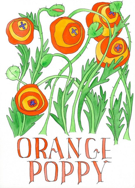 Orange Poppy Watercolor Art Print