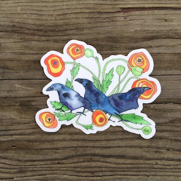 Poppy Raven Note Card