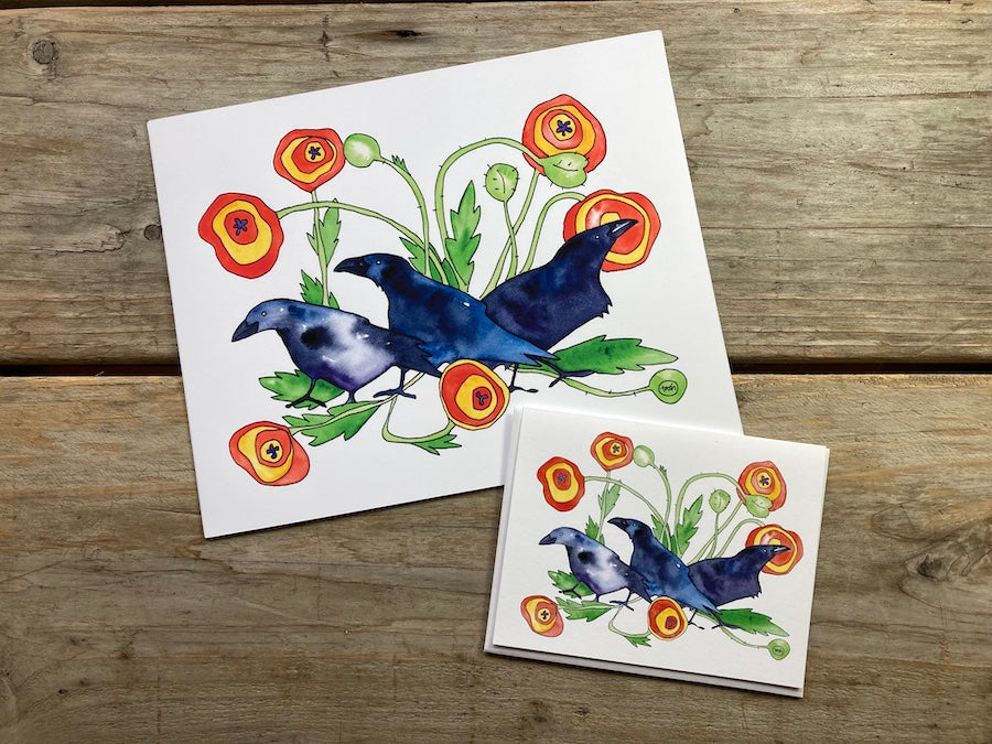Poppy Raven Art Print