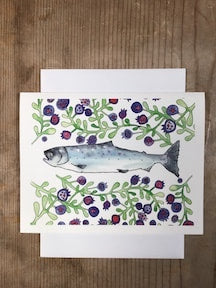 Salmon Blues Watercolor Note Card Pack