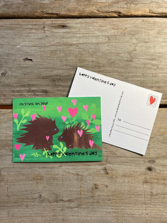 Valentine's Day Porcupine Postcard Set of 3